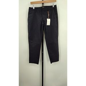 Quince Womens Organic Stretch Cotton Chino Pants Black, Size 6, NEW